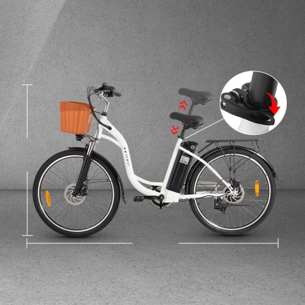 Zonveer C6 26in City E-Bike, 250W, 60KM de autonomía