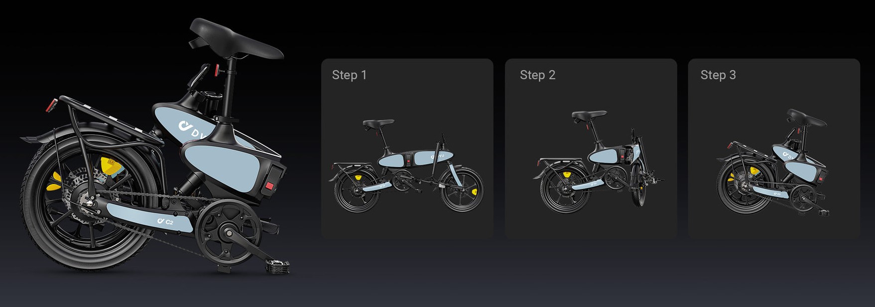 Zonveer C2 16in Folding E-Bike, 250W, 40KM Range 3