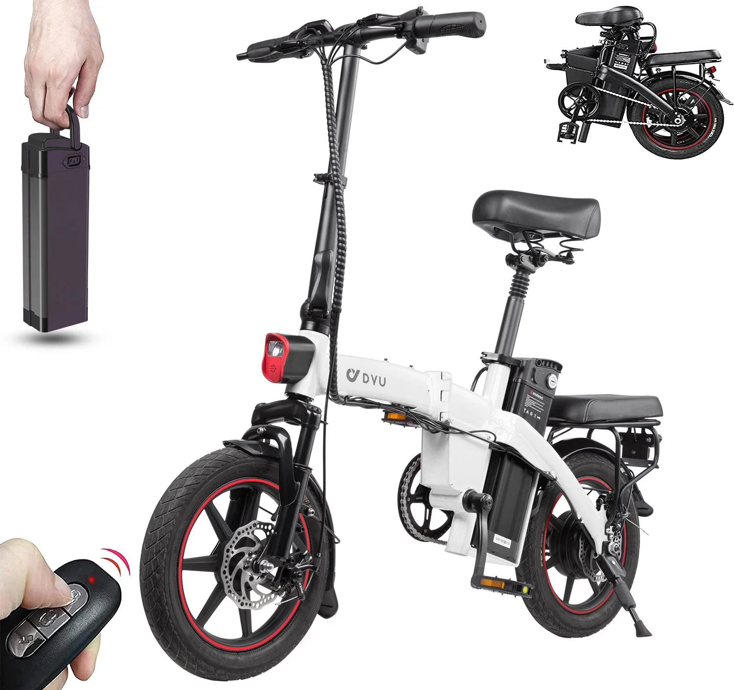 Zonveer A5 14in Folding E-Bike, 250W, Remote Lock - Image 6