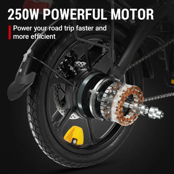 Zonveer A1F Pro 16in Folding E-Bike, 250W, Easy Storage