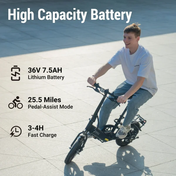 Zonveer C3 14in Folding E-Bike, 250W, Compact Design