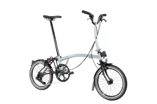 Brompton P Line 12-Speed Folding Bike | Lightweight Titanium, 12 Gears, Lunar Ice
