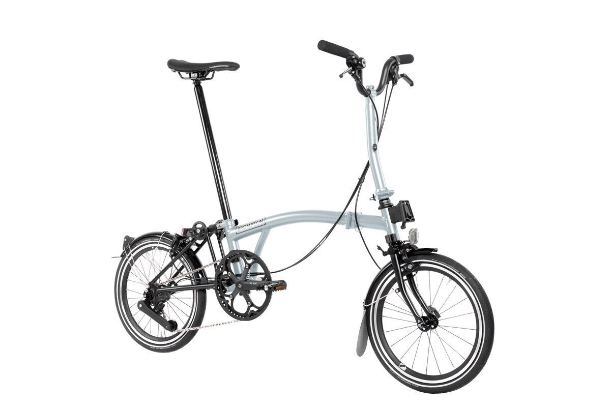 Brompton P Line 12-Speed Folding Bike | Lightweight Titanium, 12 Gears, Lunar Ice - Image 3