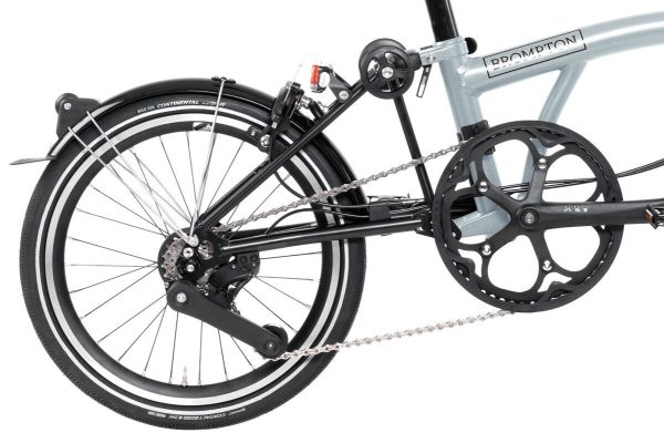 Brompton P Line 12-Speed Folding Bike | Lightweight Titanium, 12 Gears, Lunar Ice