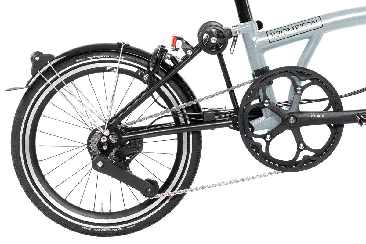 Brompton P Line 12-Speed Folding Bike | Lightweight Titanium, 12 Gears, Lunar Ice - Image 7