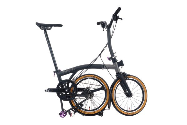 Brompton T Line 12-Speed Explore Folding Bike - Ceratech Black, Mid Handlebars