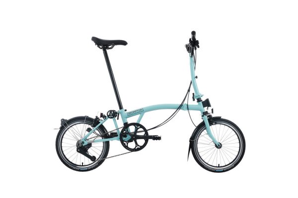 Brompton C Line 12-biegowy rower składany - turecka zieleń, średnia kierownica