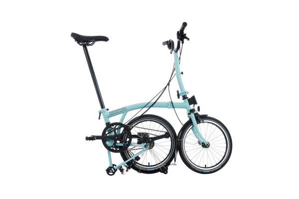 Brompton C Line 12-biegowy rower składany - turecka zieleń, średnia kierownica