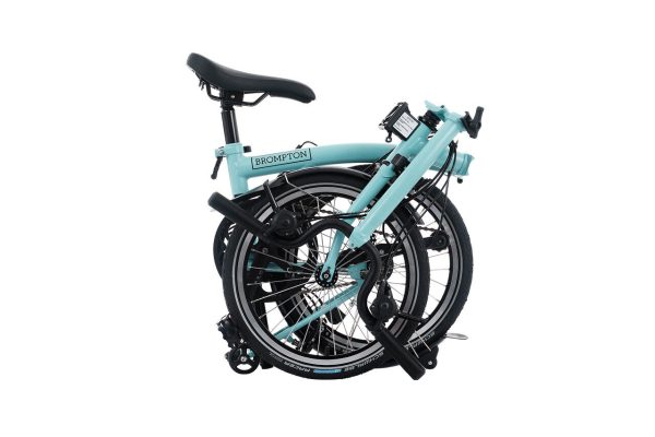Brompton C Line 12-biegowy rower składany - turecka zieleń, średnia kierownica