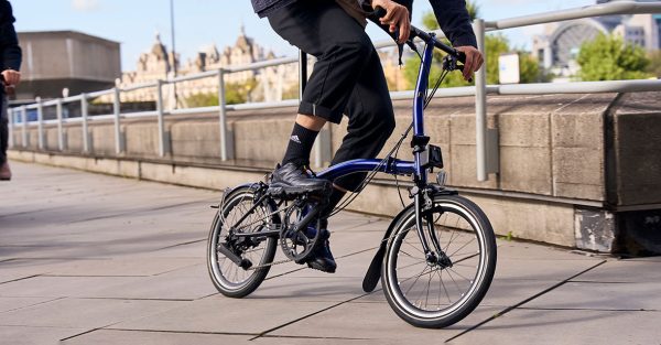 Brompton P Line 12-Speed Folding Bike | Lightweight Titanium, 12 Gears, Lunar Ice