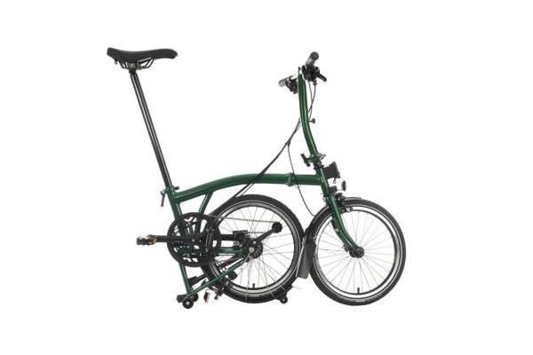 Bicicleta dobrável Brompton C Line 2 Velocidades - Verde Corrida, Guiador Baixo