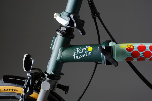 Brompton x Tour de France P Line 12-Speed Folding Bike - Sprinters Light Green, Low Handlebars