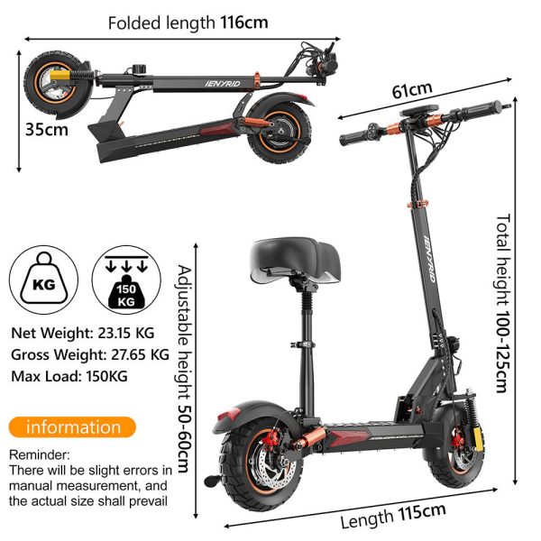 iENYRID M4 Pro S+ Elektrische Scooter - 800W Motor, 40KM Bereik, All-Terrain Rijden