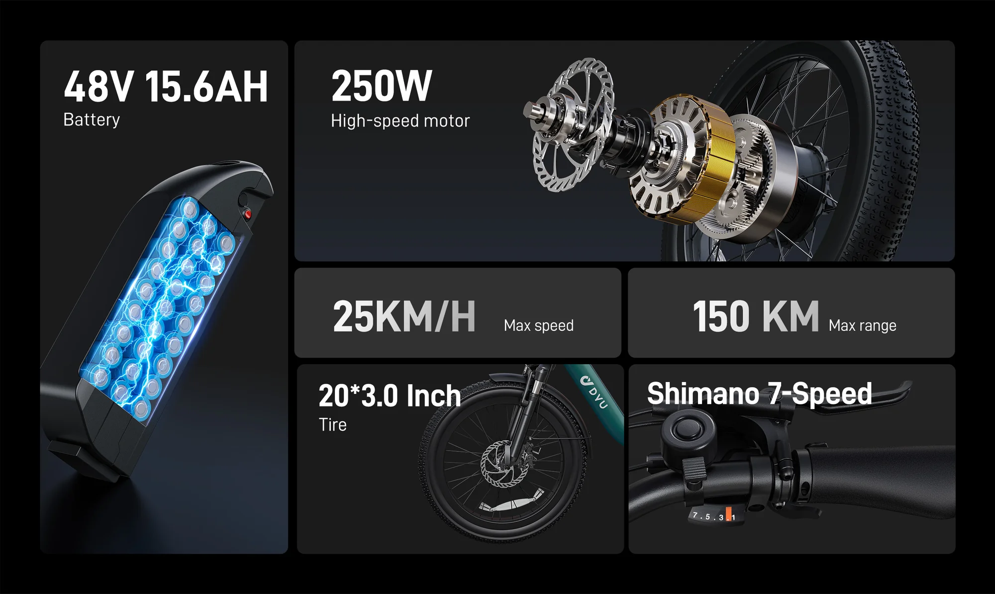 Zonveer C9 Foldable 20" Long-Range E-Bike 2