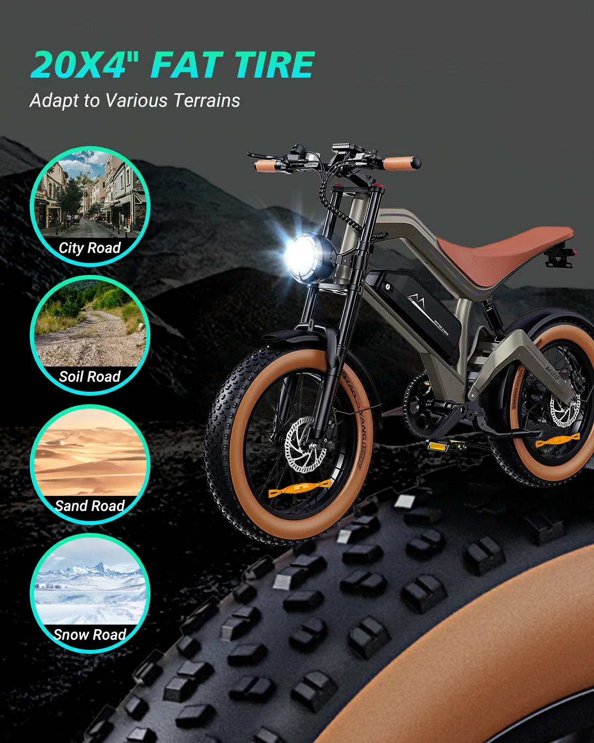 Zonveer M20 All-Terrain Long-Range Electric Bike - Image 6